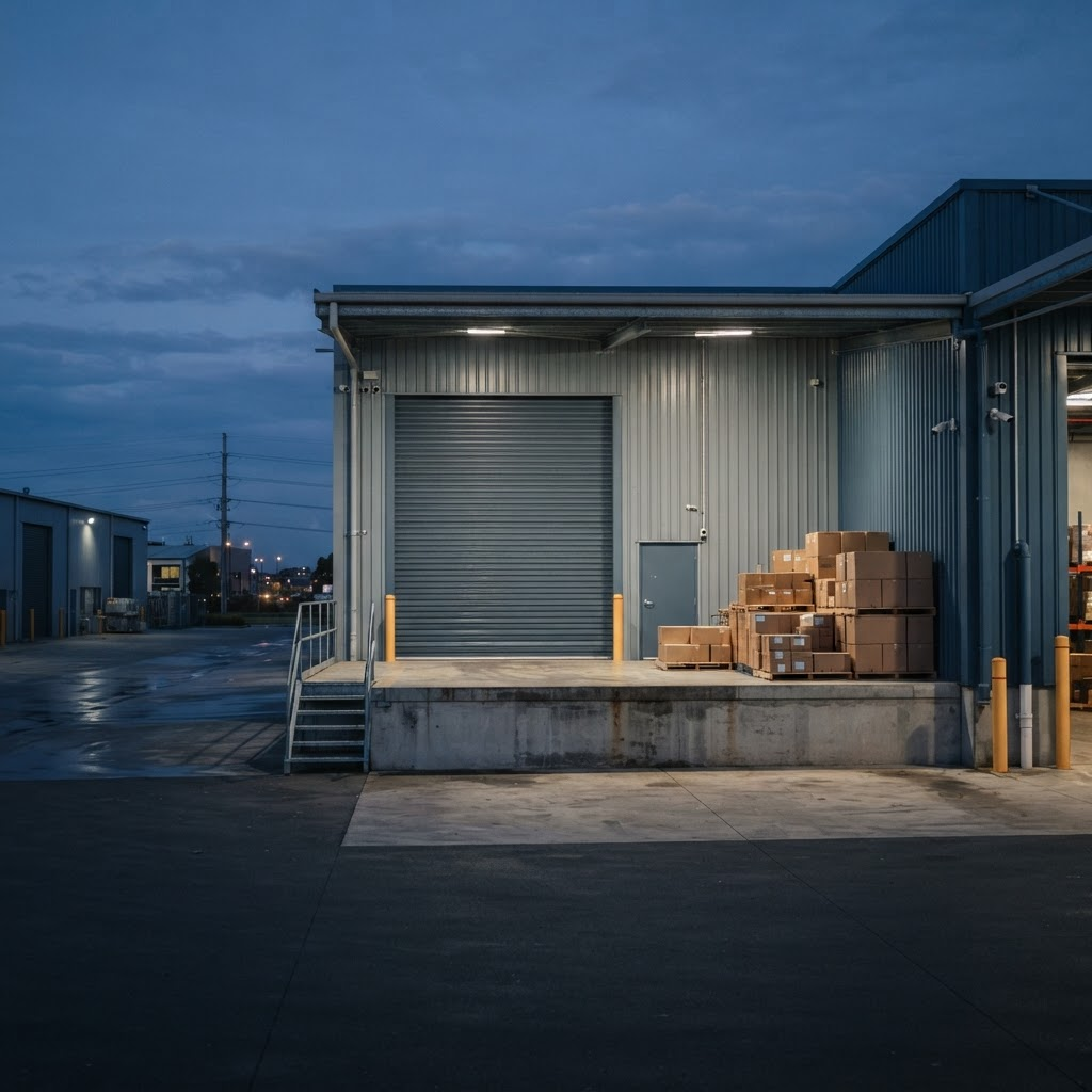 Melbourne commercial warehouse exterior in an industrial suburb